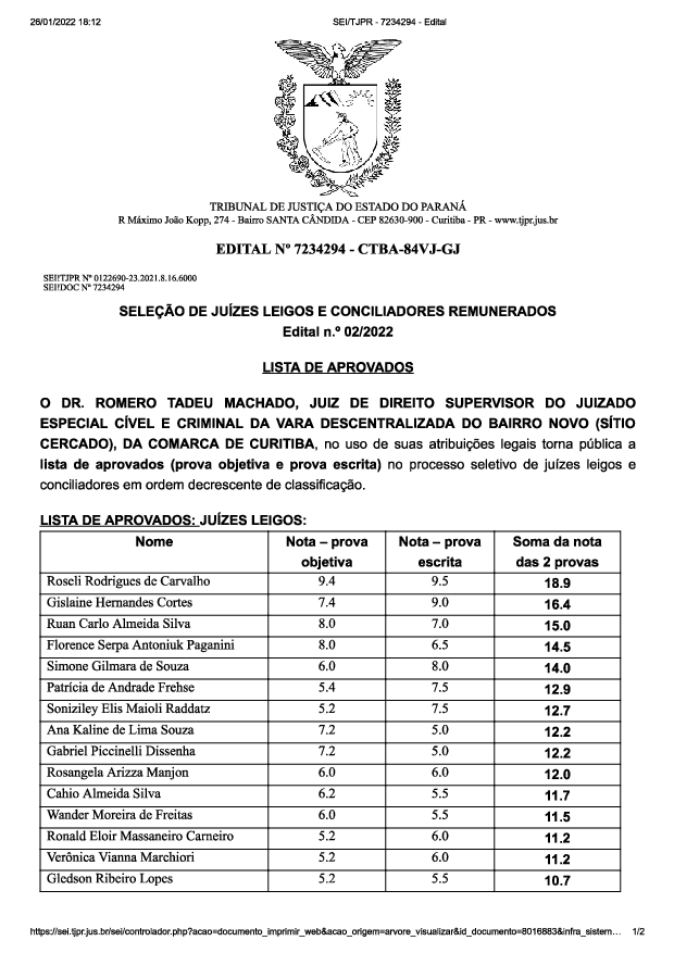 Disponibilizado em 26/01/2022