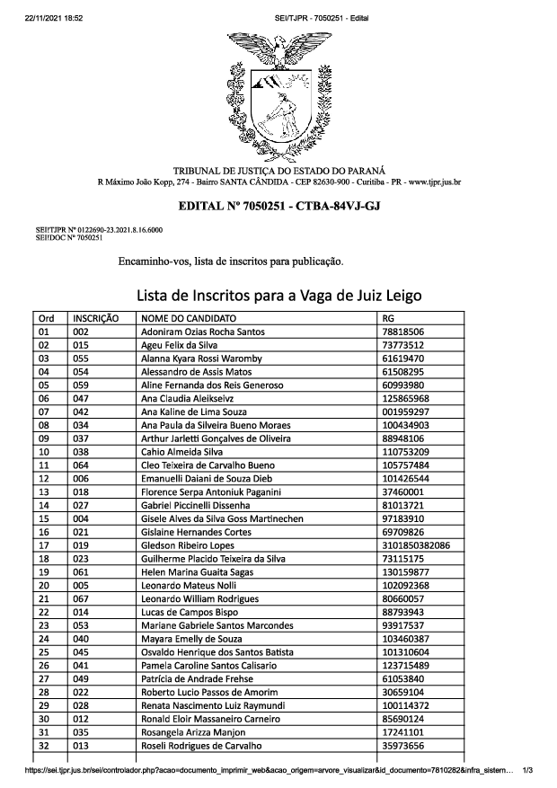 Disponibilizado em 22/11/2021