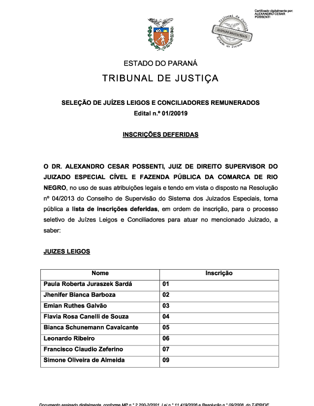 Disponibilizado em 07/03/2019