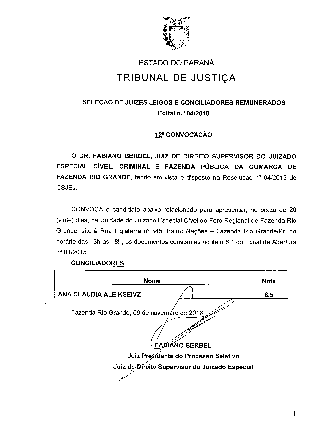 Disponibilizado em 13/11/2018